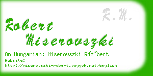 robert miserovszki business card